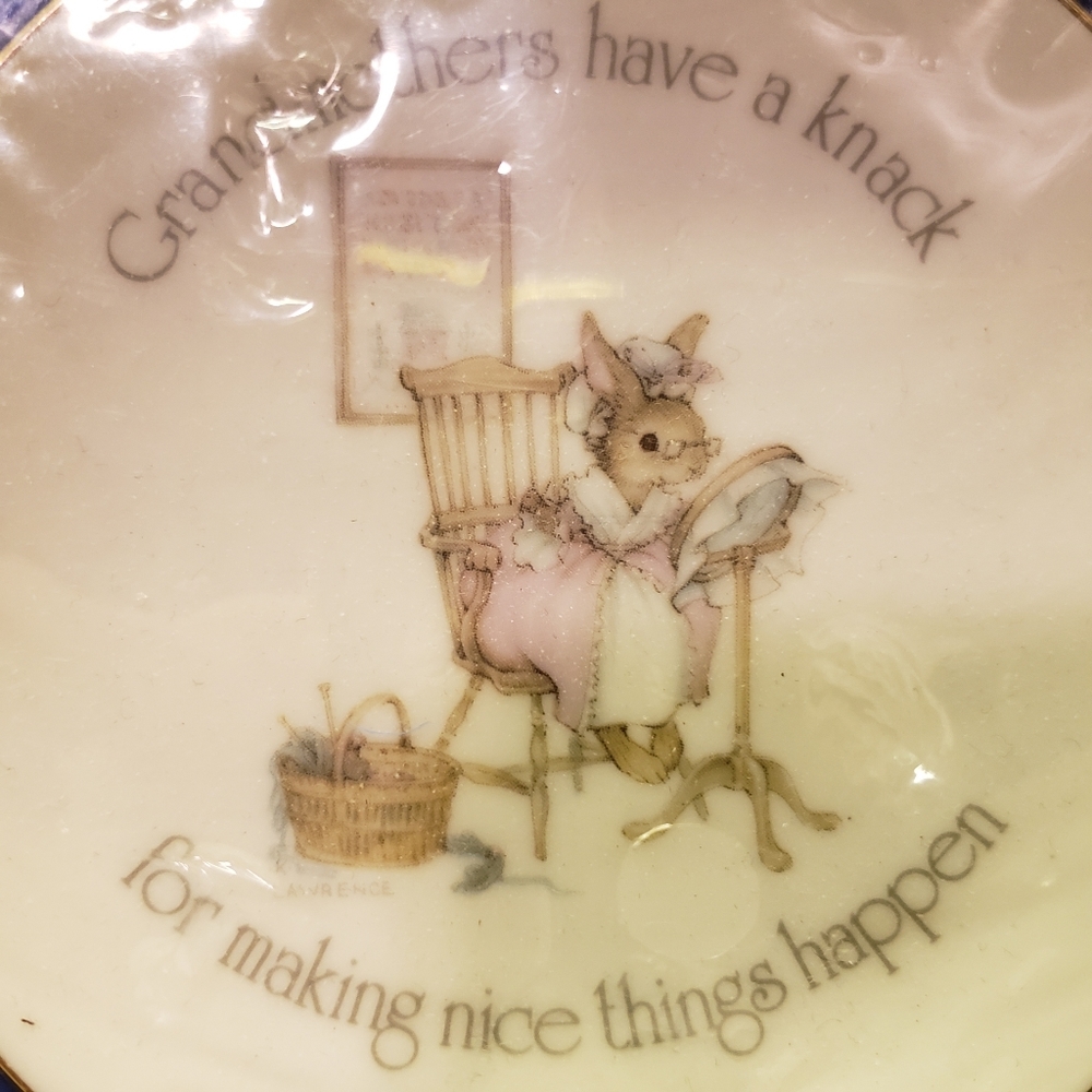 Vtg Mini Porcelain Plate Grandma's Love NWOT  Box
